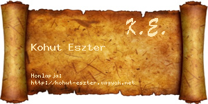 Kohut Eszter névjegykártya